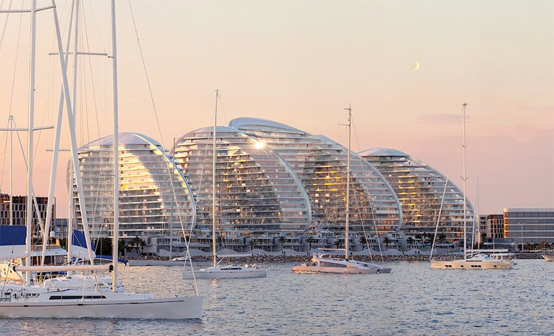 扎哈事务所新作：阿联酋Oystra海滨综合体诠释‘海浪涟漪’美学